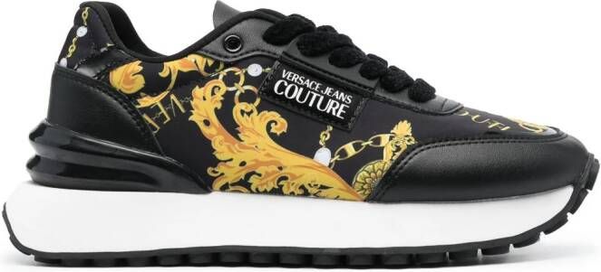 Versace Jeans Couture Sneakers met logoband Zwart