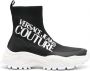 Versace Jeans Couture Soksneakers met logoprint Zwart - Thumbnail 1