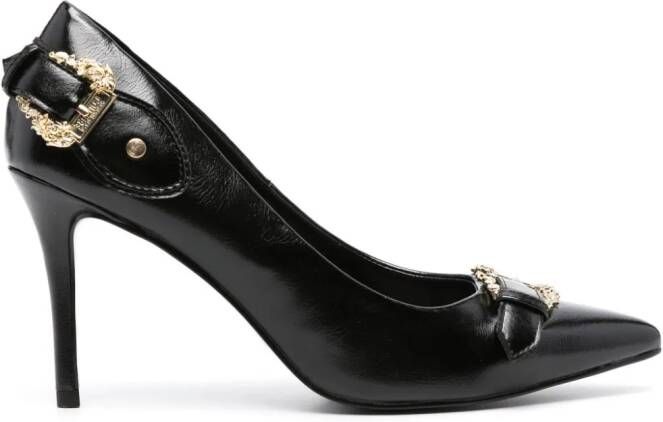 Versace Jeans Couture Stiletto pumps met barok gesp Zwart