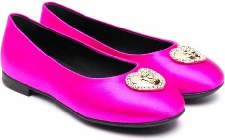 Versace Kids Ballerina's met Medusa-plakkaat Roze