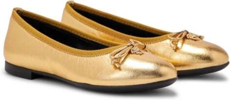 Versace Kids Ballerina's met metallic-effect Goud