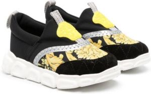 Versace Kids Barocco Medusa slip-on sneakers Zwart