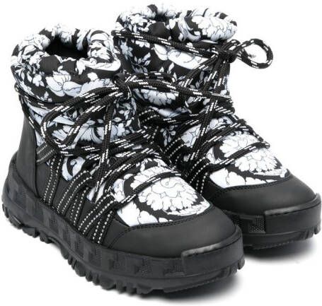 Versace Kids Snowboots met Barocco-print Zwart