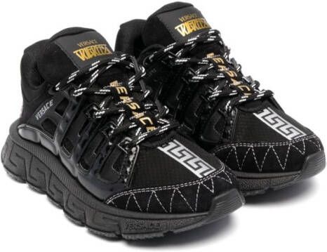 Versace Kids Sneakers met Greca-logo Zwart