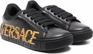 Versace Kids Greca low-top sneakers Zwart