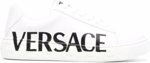 Versace Kids Greca sneakers met logoprint Wit