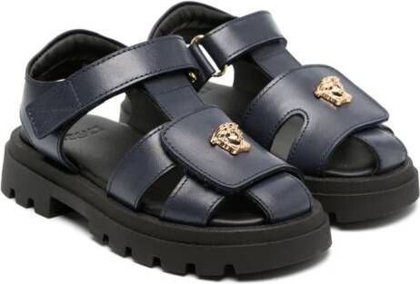 Versace Kids La Medusa leren sandalen Blauw