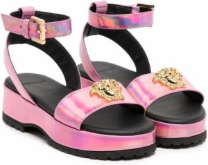 Versace Kids La Medusa sandalen met plateauzool Roze