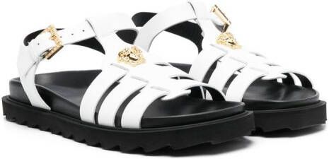 Versace Kids La Medusa sandalen met bandjes Wit