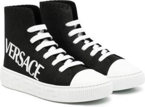 Versace Kids Sneakers met logoprint Zwart