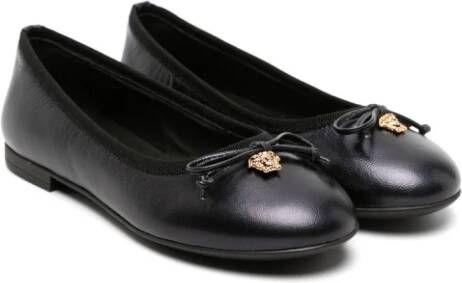 Versace Kids Medusa ballerina's met strikdetail Zwart