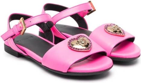 Versace Kids Medusa sandalen met open neus Roze