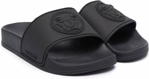 Versace Kids Medusa teenslippers Zwart