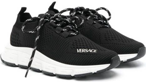 Versace Kids Sneakers met mesh vlak Zwart