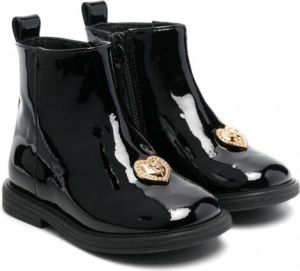 Versace Kids Lakleren laarzen Zwart