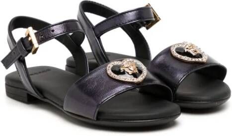 Versace Kids Sandalen met motief Zwart