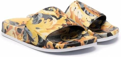 Versace Kids Slippers met barokprint Goud