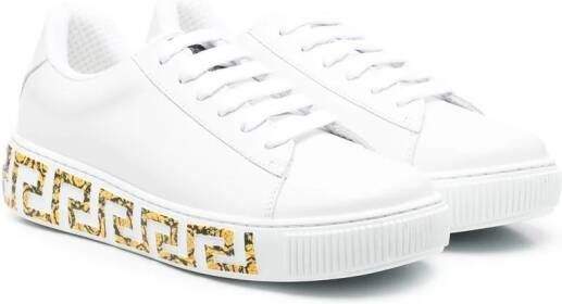 Versace Kids Barocco Greca low-top sneakers Wit