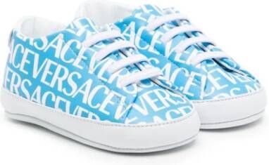 Versace Kids Sneakers met logoprint Blauw