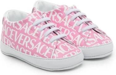 Versace Kids Sneakers met logoprint Roze