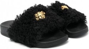 Versace Kids Medusa sandalen met textuur Zwart
