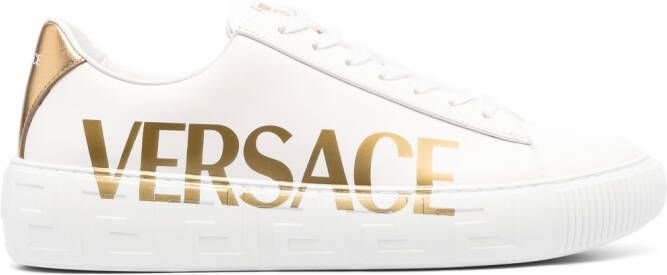 Versace Greca sneakers met logoprint Wit