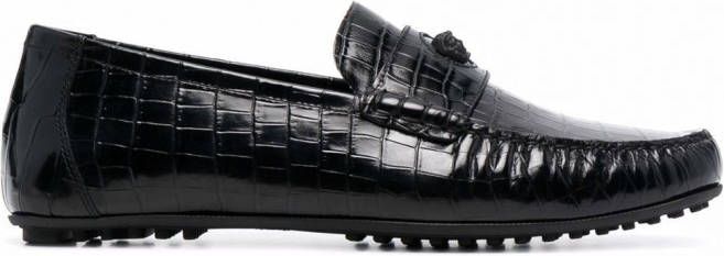 Versace Leer La Medusa Leren Loafers in het Zwart voor heren Heren Schoenen voor voor Instappers voor Loafers 