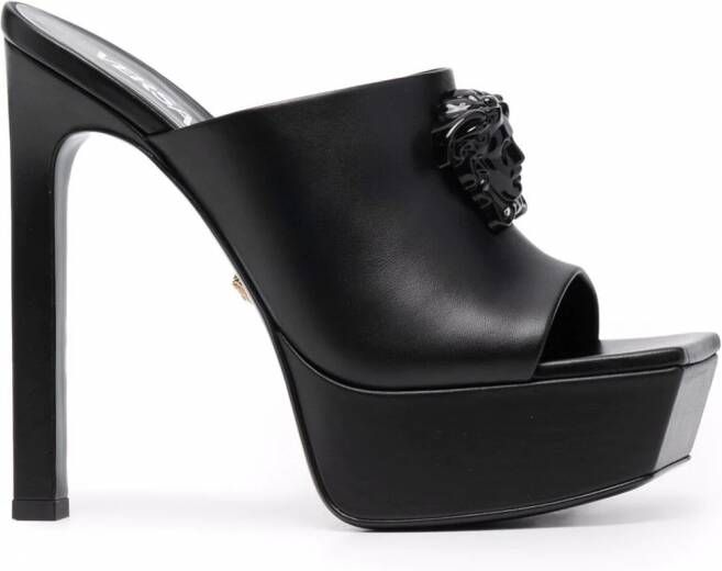 Versace La Medusa muiltjes met plateauzool Zwart