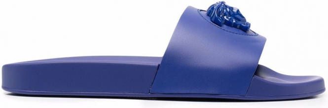 Versace La Medusa slippers met open neus Blauw