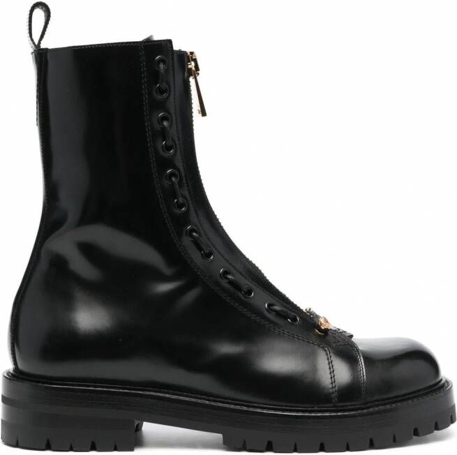 Versace Leren laarzen Zwart