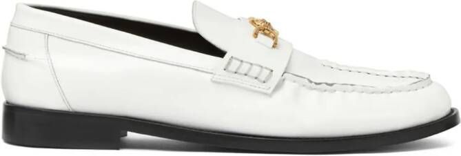 Versace Leren loafers met Medusa plakkaat Wit