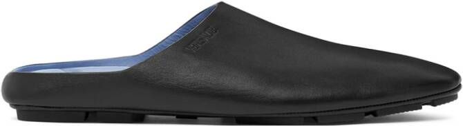 Versace Villa leren slippers Zwart