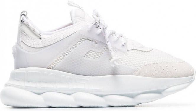 Versace leren sneakers met ketting Wit - Foto 2