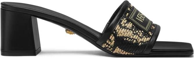 Versace 55 mm Theia Barocco raffia sandalen Zwart