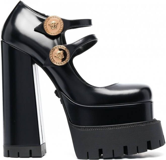 Versace Medusa pumps met plateauzool Zwart