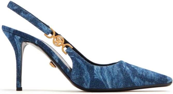 Versace Medusa '95 Barocco 85mm pumps met jacquard Blauw