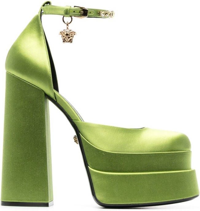 Versace Medusa Aevitas pumps met plateauzool Groen