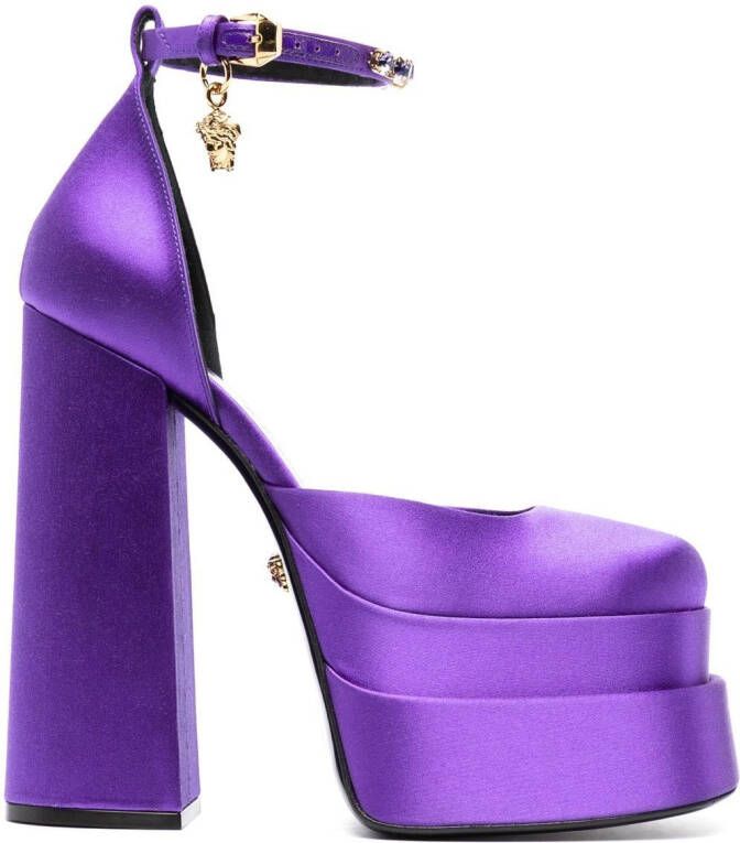 Versace Medusa Aevitas pumps met plateauzool Paars