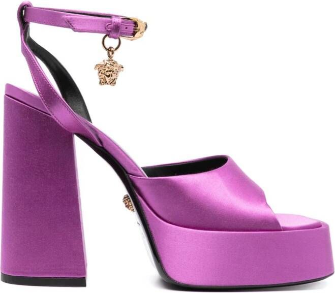 Versace Medusa Aevitas satijnen pumps Paars