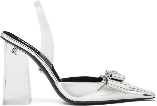 Versace Medusa Head pumps van lakleer Zilver