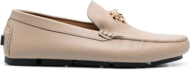 Versace La Medusa leren loafers Beige