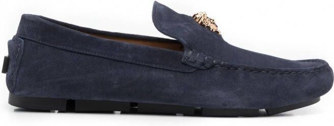 Versace La Medusa suède loafers Blauw