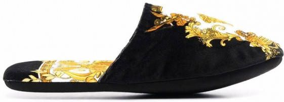 Versace Medusa Renaissance slippers met print Zwart