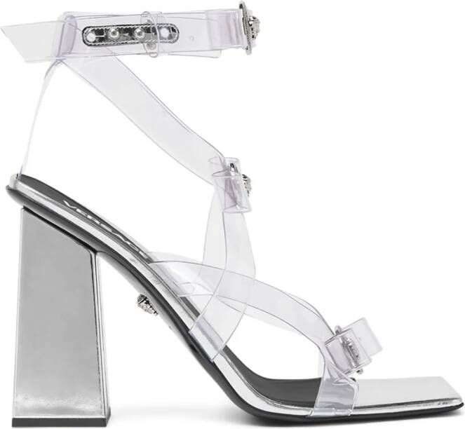 Versace Medusa sandalen met strikdetail Zilver