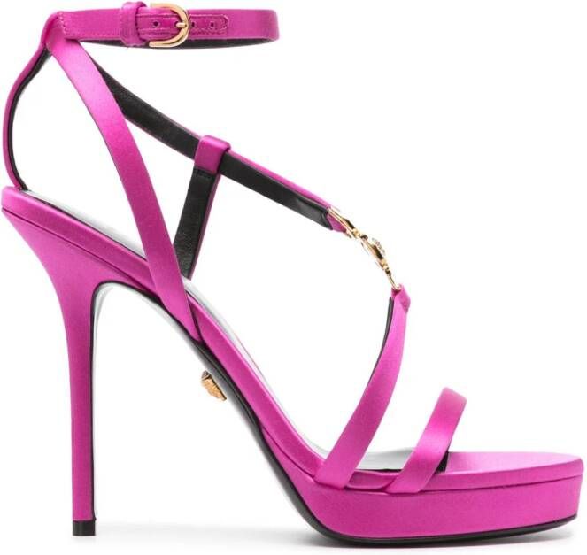 Versace Medusa satijnen sandalen Roze