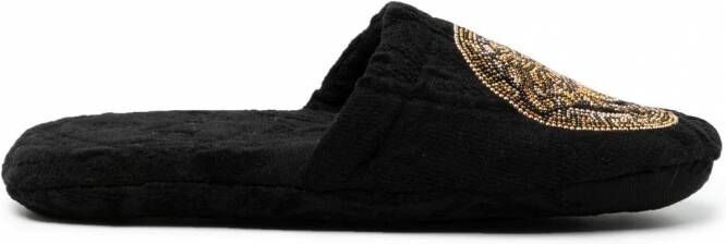 Versace Medusa slippers met studs Zwart