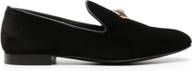 Versace Fluwelen loafers Zwart