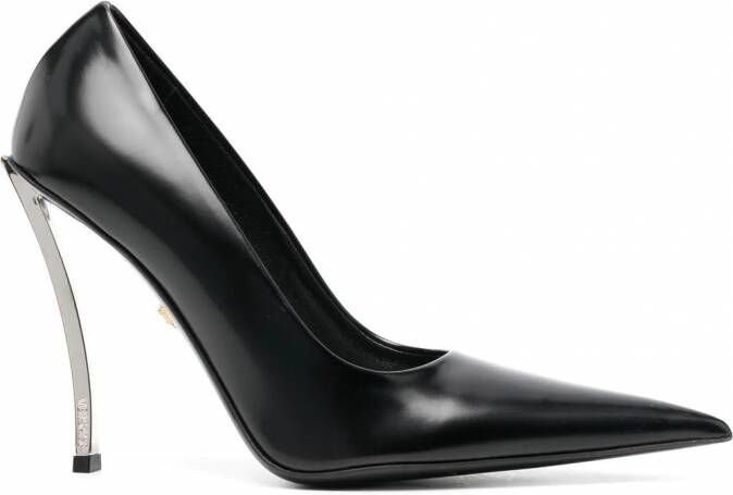 Versace Pin Point leren pumps Zwart