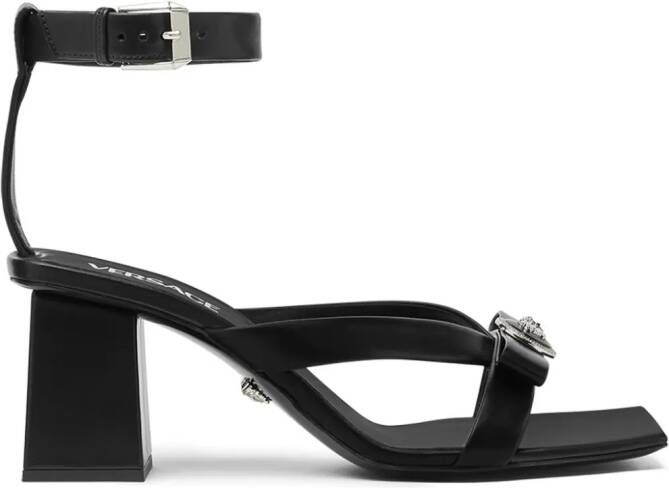 Versace Gianni Ribbon 70mm leren sandalen Zwart