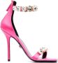 Versace Satijnen 110mm sandalen verfraaid met kristallen Roze - Thumbnail 1